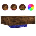 vidaXL Măsuță de cafea cu lumini LED, stejar fumuriu, 85x55x31 cm vidaXL Măsuță de cafea cu lumini LED, stejar fumuriu, 85x55x31 cm