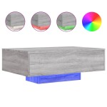 vidaXL Măsuță de cafea cu lumini LED, gri sonoma, 85x55x31 cm vidaXL Măsuță de cafea cu lumini LED, gri sonoma, 85x55x31 cm
