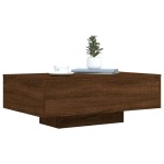 vidaXL Măsuță de cafea cu lumini LED, stejar maro, 85x55x31 cm