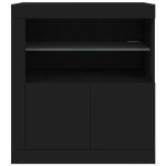 vidaXL Servantă cu lumini LED, negru, 60,5x37x67 cm vidaXL Servantă cu lumini LED, negru, 60,5x37x67 cm