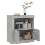 vidaXL Servantă cu lumini LED, gri beton, 60,5x37x67 cm vidaXL Servantă cu lumini LED, gri beton, 60,5x37x67 cm