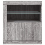 vidaXL Servantă cu lumini LED, gri sonoma, 60,5x37x67 cm vidaXL Servantă cu lumini LED, gri sonoma, 60,5x37x67 cm