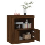 vidaXL Servantă cu lumini LED, stejar maro, 60,5x37x67 cm