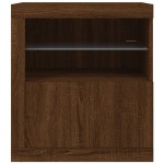 vidaXL Servantă cu lumini LED, stejar maro, 60,5x37x67 cm