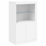 vidaXL Dulap lateral cu lumini LED, alb, lemn prelucrat