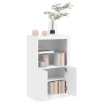 vidaXL Dulap lateral cu lumini LED, alb, lemn prelucrat