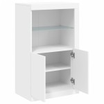 vidaXL Dulap lateral cu lumini LED, alb, lemn prelucrat
