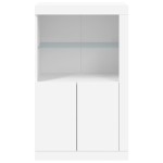 vidaXL Dulap lateral cu lumini LED, alb, lemn prelucrat