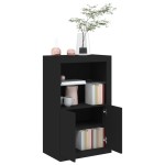 vidaXL Dulap lateral cu lumini LED, negru, lemn prelucrat vidaXL Dulap lateral cu lumini LED, negru, lemn prelucrat