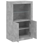 vidaXL Dulap lateral cu lumini LED, gri beton, lemn prelucrat vidaXL Dulap lateral cu lumini LED, gri beton, lemn prelucrat