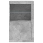 vidaXL Dulap lateral cu lumini LED, gri beton, lemn prelucrat vidaXL Dulap lateral cu lumini LED, gri beton, lemn prelucrat
