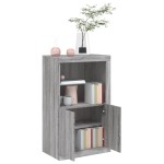 vidaXL Dulap lateral cu lumini LED, gri sonoma, lemn prelucrat vidaXL Dulap lateral cu lumini LED, gri sonoma, lemn prelucrat
