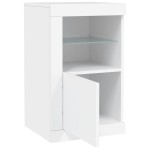 vidaXL Dulap lateral cu lumini LED, alb, lemn prelucrat vidaXL Dulap lateral cu lumini LED, alb, lemn prelucrat