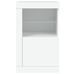 vidaXL Dulap lateral cu lumini LED, alb, lemn prelucrat vidaXL Dulap lateral cu lumini LED, alb, lemn prelucrat
