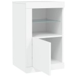 vidaXL Dulapuri laterale cu lumini LED 2 buc. alb lemn prelucrat