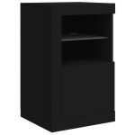 vidaXL Dulap lateral cu lumini LED, negru, lemn prelucrat