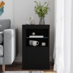 vidaXL Dulap lateral cu lumini LED, negru, lemn prelucrat