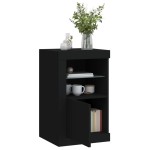vidaXL Dulap lateral cu lumini LED, negru, lemn prelucrat