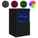 vidaXL Dulapuri laterale cu lumini LED 2 buc. negru lemn prelucrat vidaXL Dulapuri laterale cu lumini LED 2 buc. negru lemn prelucrat