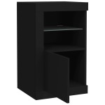 vidaXL Dulapuri laterale cu lumini LED 2 buc. negru lemn prelucrat vidaXL Dulapuri laterale cu lumini LED 2 buc. negru lemn prelucrat