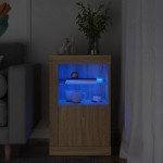 vidaXL Dulap lateral cu lumini LED, stejar sonoma, lemn prelucrat vidaXL Dulap lateral cu lumini LED, stejar sonoma, lemn prelucrat