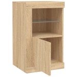 vidaXL Dulap lateral cu lumini LED, stejar sonoma, lemn prelucrat vidaXL Dulap lateral cu lumini LED, stejar sonoma, lemn prelucrat