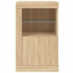 vidaXL Dulap lateral cu lumini LED, stejar sonoma, lemn prelucrat vidaXL Dulap lateral cu lumini LED, stejar sonoma, lemn prelucrat