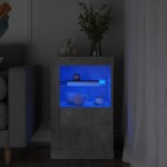 vidaXL Dulap lateral cu lumini LED, gri beton, lemn prelucrat vidaXL Dulap lateral cu lumini LED, gri beton, lemn prelucrat