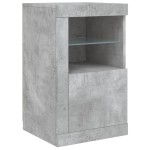 vidaXL Dulap lateral cu lumini LED, gri beton, lemn prelucrat vidaXL Dulap lateral cu lumini LED, gri beton, lemn prelucrat