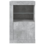 vidaXL Dulap lateral cu lumini LED, gri beton, lemn prelucrat vidaXL Dulap lateral cu lumini LED, gri beton, lemn prelucrat
