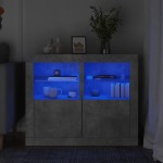 vidaXL Dulapuri laterale cu lumini LED 2 buc. gri beton lemn prelucrat vidaXL Dulapuri laterale cu lumini LED 2 buc. gri beton lemn prelucrat