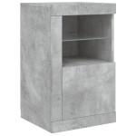 vidaXL Dulapuri laterale cu lumini LED 2 buc. gri beton lemn prelucrat vidaXL Dulapuri laterale cu lumini LED 2 buc. gri beton lemn prelucrat