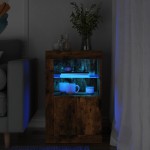 vidaXL Dulap lateral cu lumini LED, stejar fumuriu, lemn prelucrat vidaXL Dulap lateral cu lumini LED, stejar fumuriu, lemn prelucrat