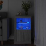 vidaXL Dulap lateral cu lumini LED, gri sonoma, lemn prelucrat vidaXL Dulap lateral cu lumini LED, gri sonoma, lemn prelucrat