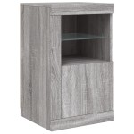 vidaXL Dulap lateral cu lumini LED, gri sonoma, lemn prelucrat vidaXL Dulap lateral cu lumini LED, gri sonoma, lemn prelucrat