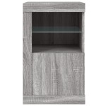 vidaXL Dulap lateral cu lumini LED, gri sonoma, lemn prelucrat vidaXL Dulap lateral cu lumini LED, gri sonoma, lemn prelucrat