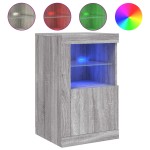 vidaXL Dulapuri laterale cu lumini LED 2 buc.sonoma gri lemn prelucrat