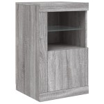 vidaXL Dulapuri laterale cu lumini LED 2 buc.sonoma gri lemn prelucrat