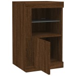 vidaXL Dulap lateral cu lumini LED, stejar maro, lemn prelucrat vidaXL Dulap lateral cu lumini LED, stejar maro, lemn prelucrat