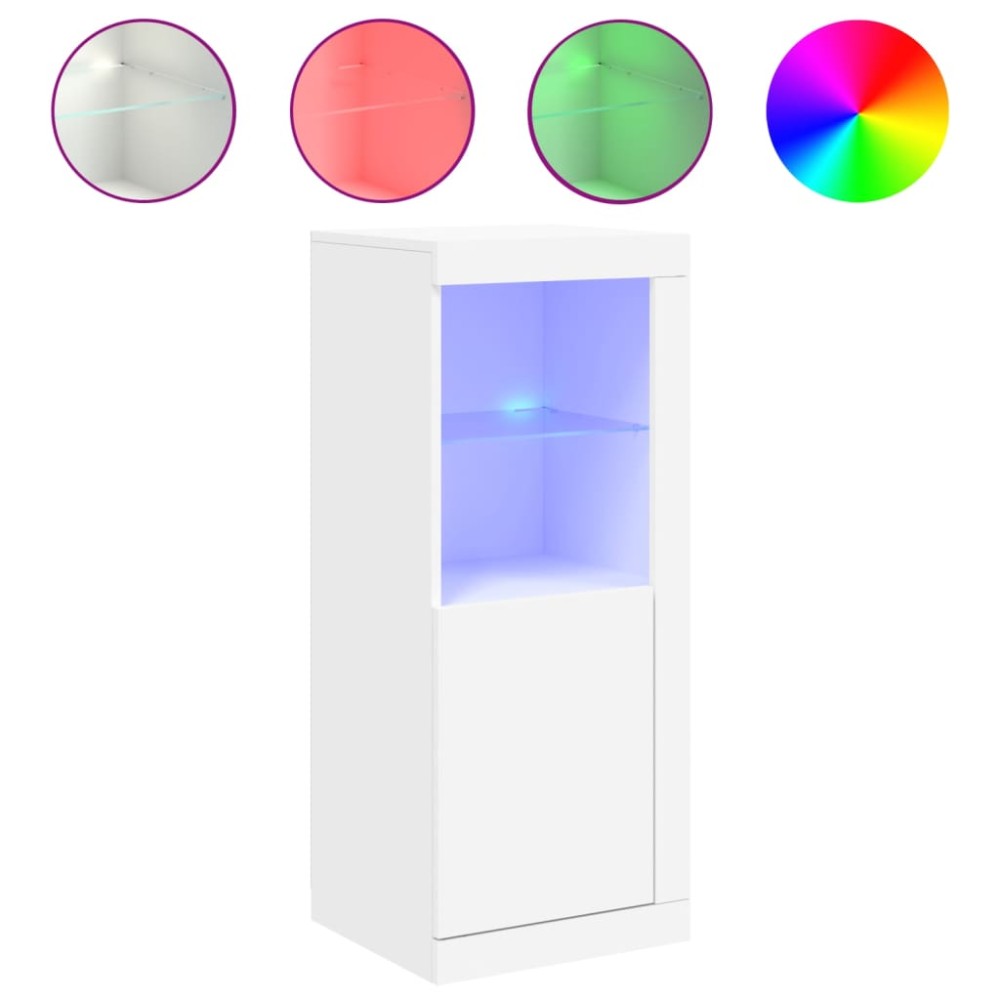 vidaXL Servantă cu lumini LED, alb, 41x37x100 cm