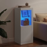 vidaXL Servantă cu lumini LED, alb, 41x37x100 cm