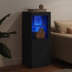 vidaXL Servantă cu lumini LED, negru, 41x37x100 cm