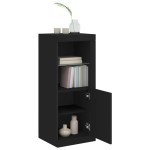 vidaXL Servantă cu lumini LED, negru, 41x37x100 cm