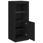 vidaXL Servantă cu lumini LED, negru, 41x37x100 cm