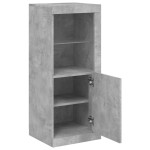 vidaXL Servantă cu lumini LED, gri beton, 41x37x100 cm vidaXL Servantă cu lumini LED, gri beton, 41x37x100 cm