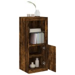 vidaXL Servantă cu lumini LED, stejar fumuriu, 41x37x100 cm vidaXL Servantă cu lumini LED, stejar fumuriu, 41x37x100 cm