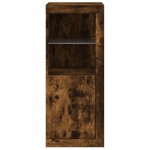 vidaXL Servantă cu lumini LED, stejar fumuriu, 41x37x100 cm vidaXL Servantă cu lumini LED, stejar fumuriu, 41x37x100 cm