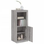 vidaXL Servantă cu lumini LED, gri sonoma, 41x37x100 cm vidaXL Servantă cu lumini LED, gri sonoma, 41x37x100 cm