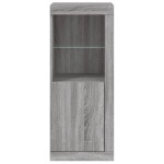 vidaXL Servantă cu lumini LED, gri sonoma, 41x37x100 cm vidaXL Servantă cu lumini LED, gri sonoma, 41x37x100 cm