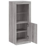 vidaXL Servantă cu lumini LED, gri sonoma, 41x37x100 cm vidaXL Servantă cu lumini LED, gri sonoma, 41x37x100 cm